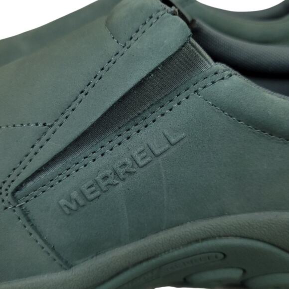 Merrell Mens Jungle Moc Slip-On Shoes Sz 13 Waterproof Leather Japanese Blue EUC - Picture 14 of 16